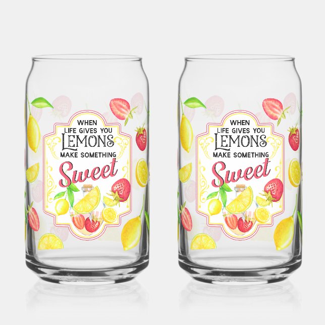 Verre Canette 'When Life Gives You Lemons, Make Something Sweet' (Gauche)