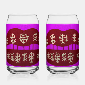 Verre Canette Winter Holiday Smile