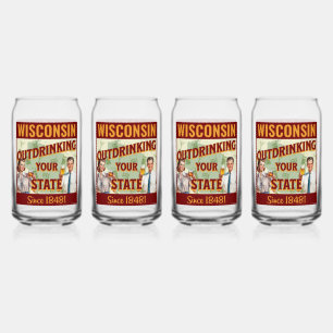 Verre Canette Wisconsin Boit Plus que Votre État Depuis 1848