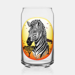 Verre Canette Zebra African Savanna Wild Animal