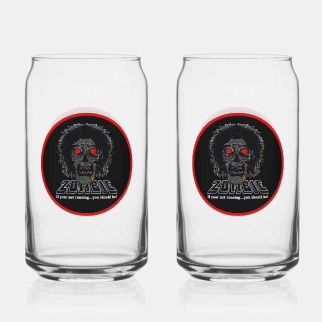 Verre Canette ZOMBIE - si vous ne courez pas, vous devriez être (Recto)