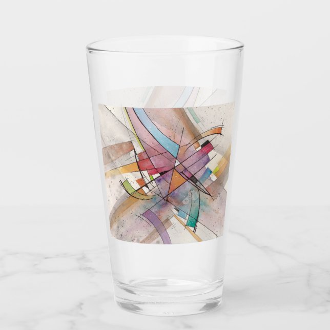 Verre CANTATA en TONALITÉ PASTELLEUSE Art Abstrait (Devant)