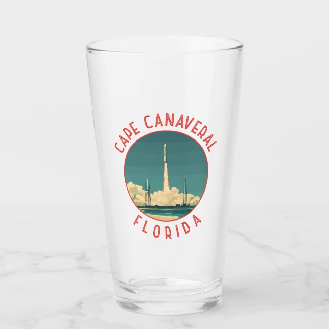 Verre Cape Canaveral Floride Retro Cercle désorganisé (Devant)