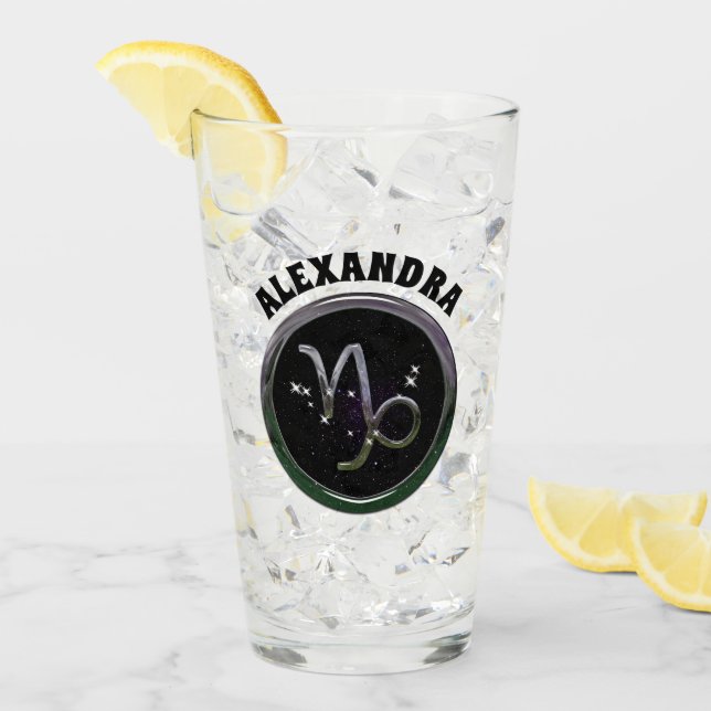 Verre Capricorne personnalisé (Devant glace)