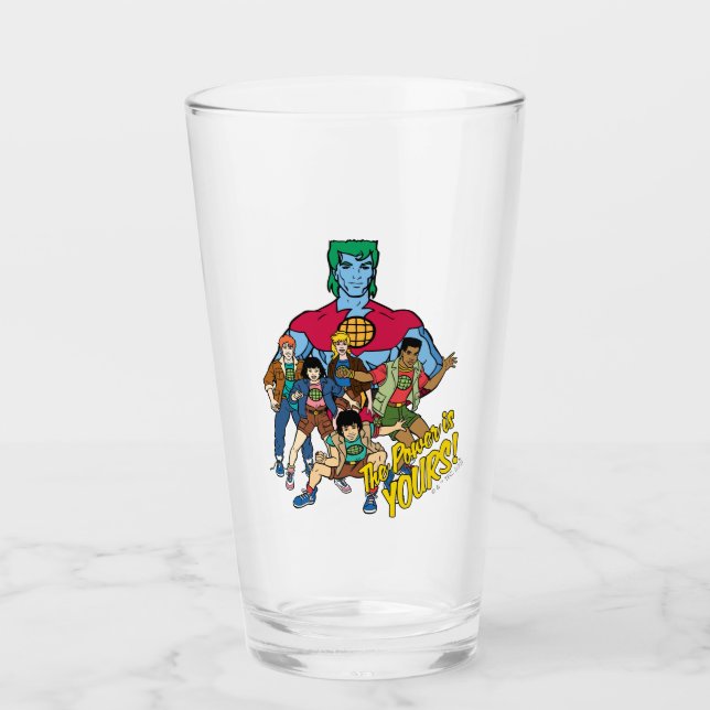 Verre Captain Planet Group Graphic - La Puissance Est À  (Devant)