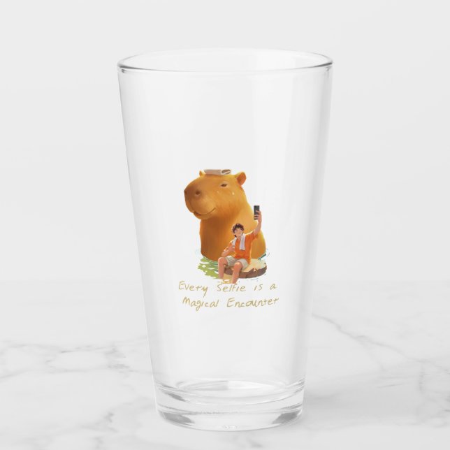 Verre Capybara géante - Illustration de source chaude (Devant)