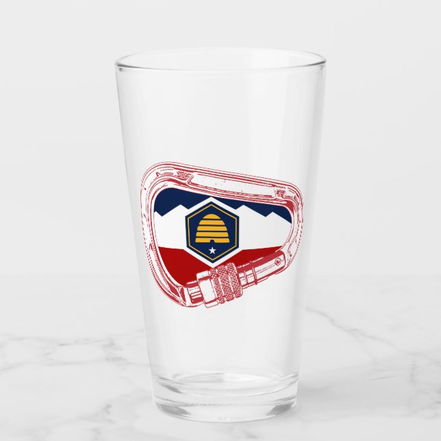 Verre Carabiner Drapeau Utah Escalade de Roche (Devant)