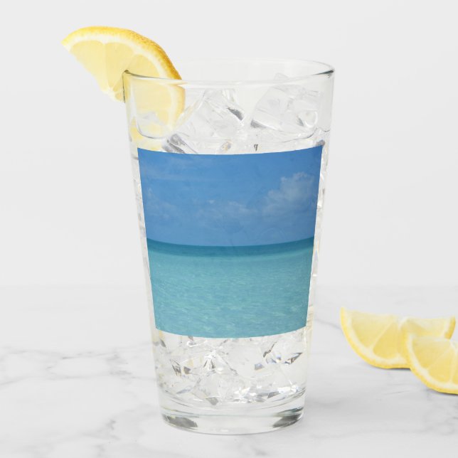 Verre Caraïbes Horizon Tropical Turquoise Bleu (Devant glace)