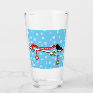 Verre Cardinal Et Cardinal En Branche - MERRY XMAS