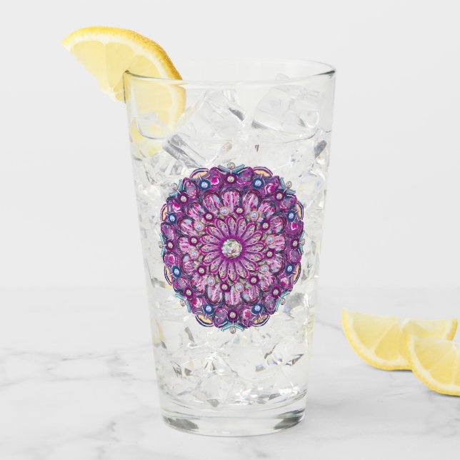 Verre Cardinal rouge Rosace (Devant glace)