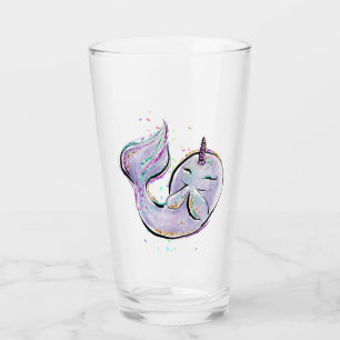 Verre Caricature Cute Narwhal Kawaii Illustration Ajoute