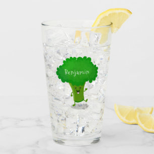 Verre Caricature de brocoli dansant Cute kawaii