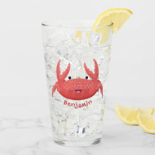 Verre Caricature de crabe rouge cuite