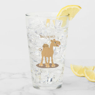 Verre Caricature de dromadaire joyeux et souriant