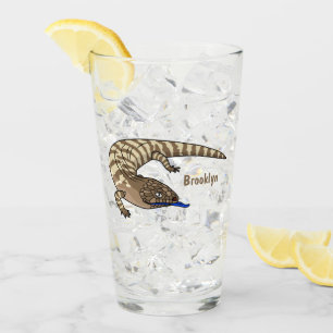 Verre Caricature de lézard rouge