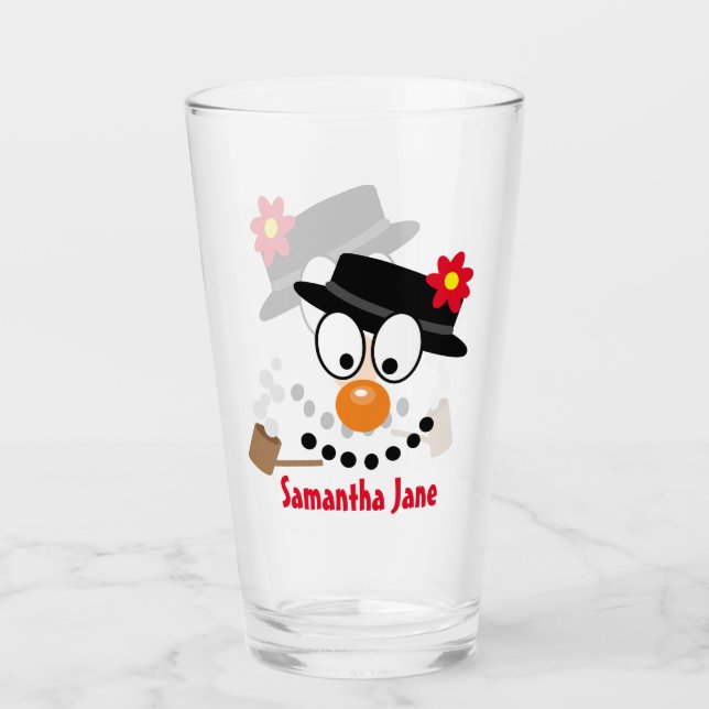 Verre Caricature de Noël de Snowman (Devant)