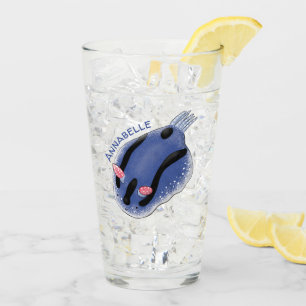 Verre Caricature de nudibranche bleu mignon