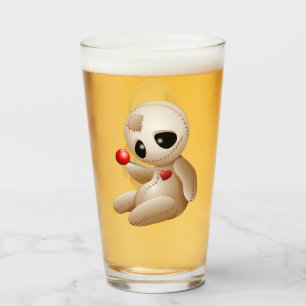 Verre Caricature de poupée vaudou en amour