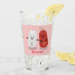 Verre Caricature de shakers de sel et de poivre de Cute