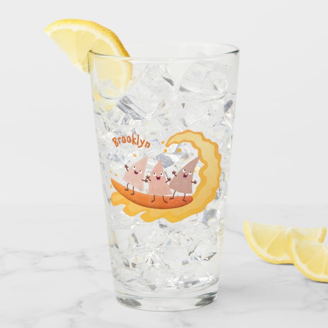 Verre Caricature de surf pour chips de maïs mignonette n (Devant glace)
