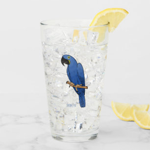 Verre Caricature d'oiseau macaw Hyacinth