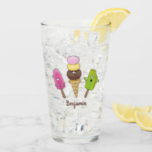 Verre Caricature drôles de glace popsicle dessin animé t