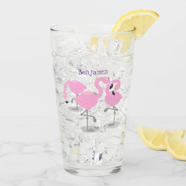 Verre Caricature en trio flamand rose mou (Dos glace)