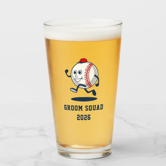 Verre Caricature personnalisée de balle de baseball (Devant (rempli))