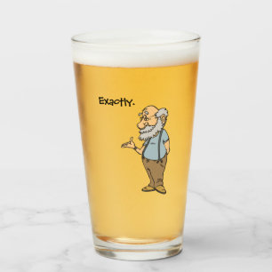 Verre Caricature Smart Old Man, Sagesse Amusante des per