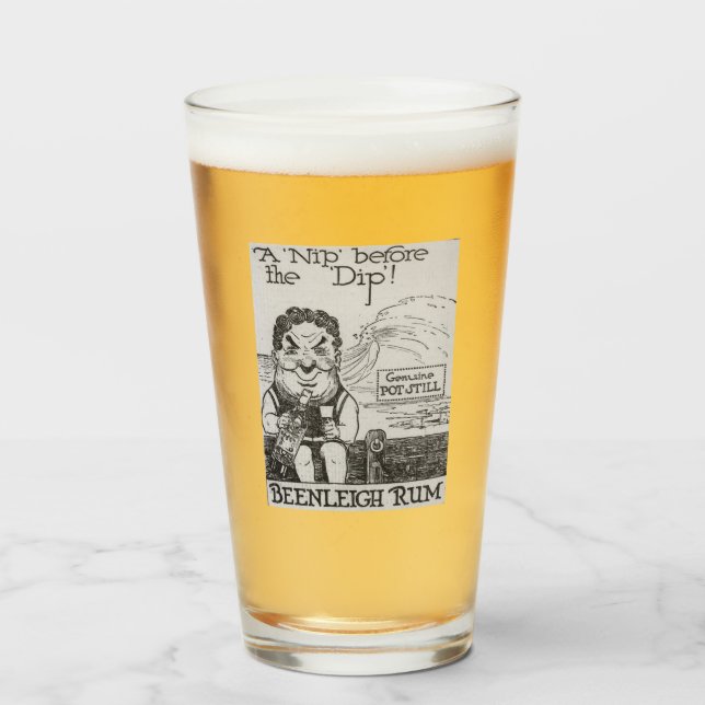 Verre Caricature vintage Booze (Devant (rempli))