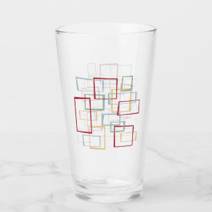 Verre Carré funky Mid Century Rouge Bleu Vert Jaune