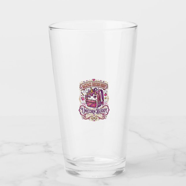 Verre Cartable Licorne Copain Licorne Conception De Marc (Devant)