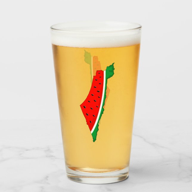 Verre Carte de Palestine Watermelon Symbole de la libert (Devant (rempli))