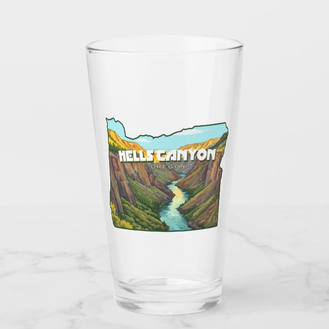 Verre Carte du canyon Hells Oregon (Devant)