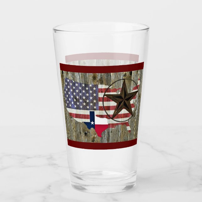 Verre Carte du drapeau de l'État de Texas Lone Star (Devant)