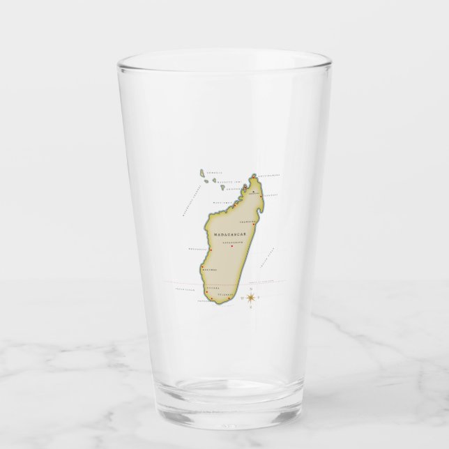 Verre Carte illustrée de Madagascar (Devant)