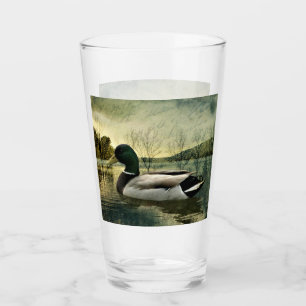 Verre Carte postale Patinée vintage Mallard Duck