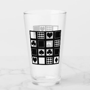 Verre Casino jouer aux cartes costume coeur croix clubs 