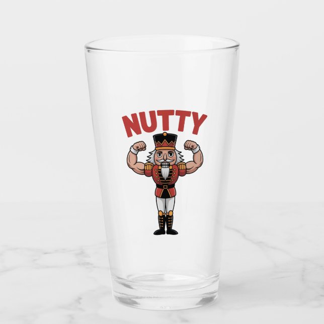 Verre Casse-noisette drôle de Noël Fitness Naturel Nuty (Devant)