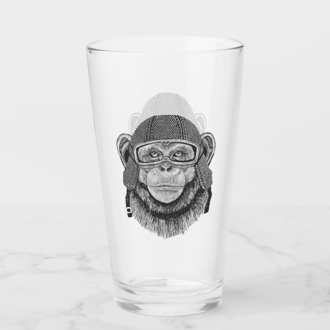 Verre Cavalier de moto de chimpanzé (Devant)