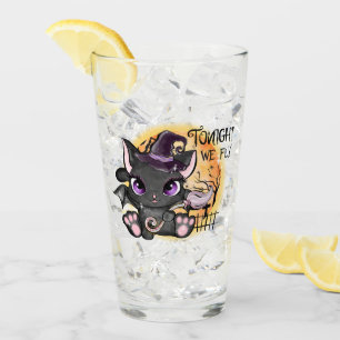 Verre Ce soir, nous volons - Chat Sorcière Noire