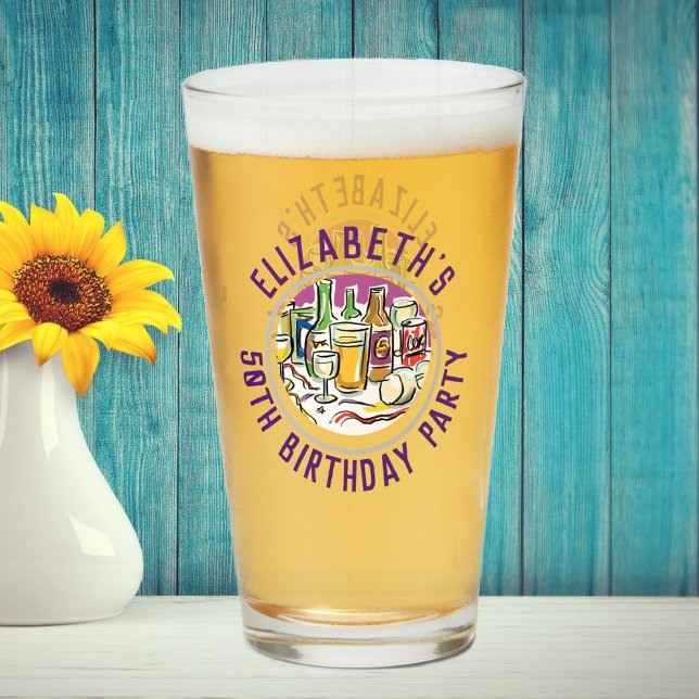 Verre Célébration de l'anniversaire de 50 ans (Créateur téléchargé)