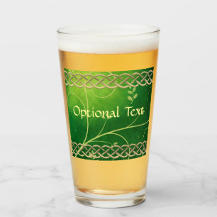 Verre Céltic Green Knots & Feuilles