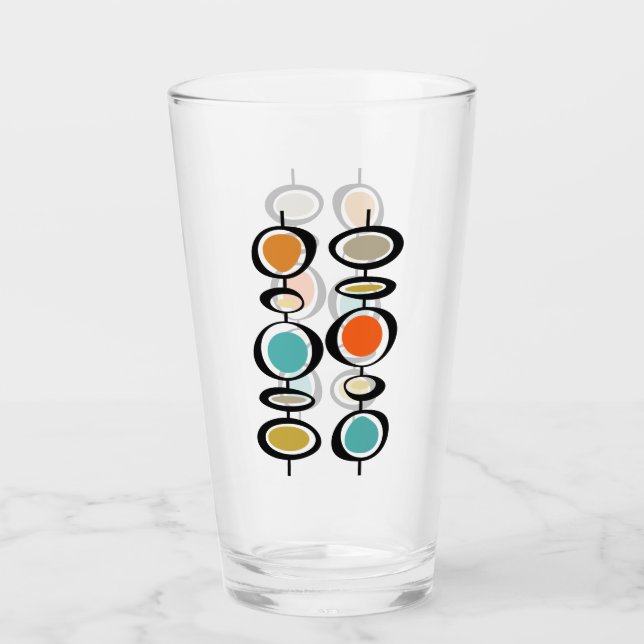 Verre Cercles Abstraits funky des années 1950 milieu du  (Devant)