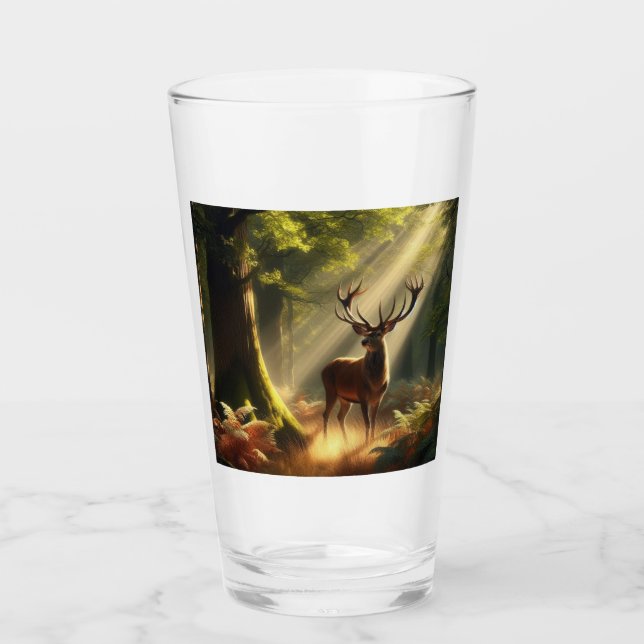 Verre Cerf dans la forêt matinale (Devant)