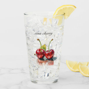 Verre Cerises amoureuses en Aquarelle, sur mesure