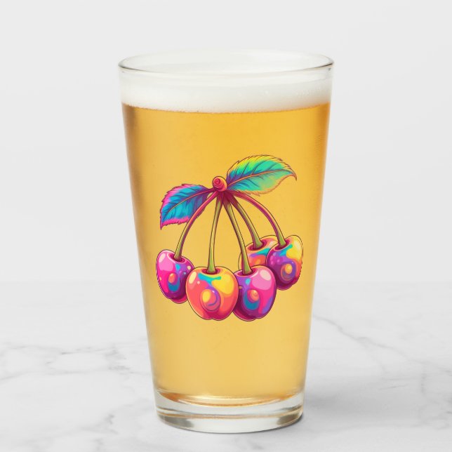 Verre Cerises colorées (Devant (rempli))