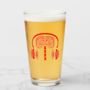 Verre Cerveau rouge à écouter de la musique forte