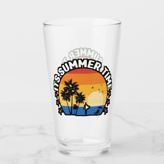 Verre C'est la conception de coucher de soleil tropical  (Devant)