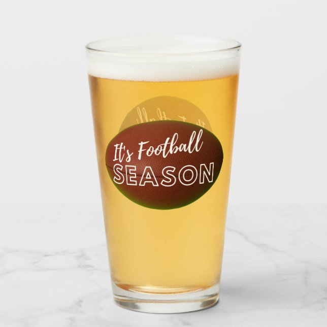 Verre C'est la saison de football Beer Glass Tumbler (Dos (rempli))